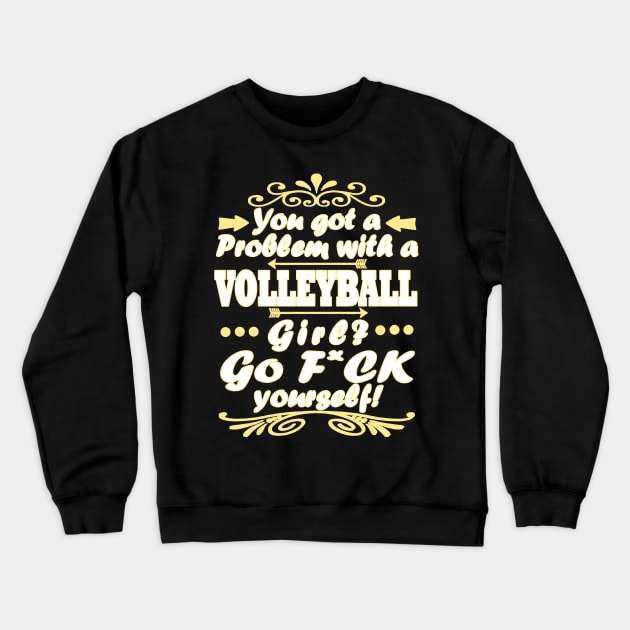 Volleyball Girls Girlspower Gift Crewneck Sweatshirt by FindYourFavouriteDesign